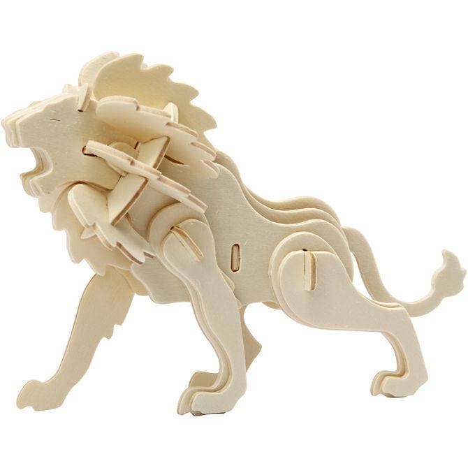 3D-palapeli Leijona, koko 18,5x7x7,3cm, vaneri