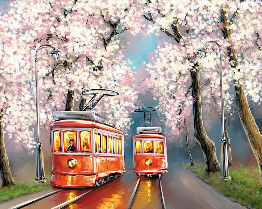 Paint by Numbers - Spring Trams 50x40cm