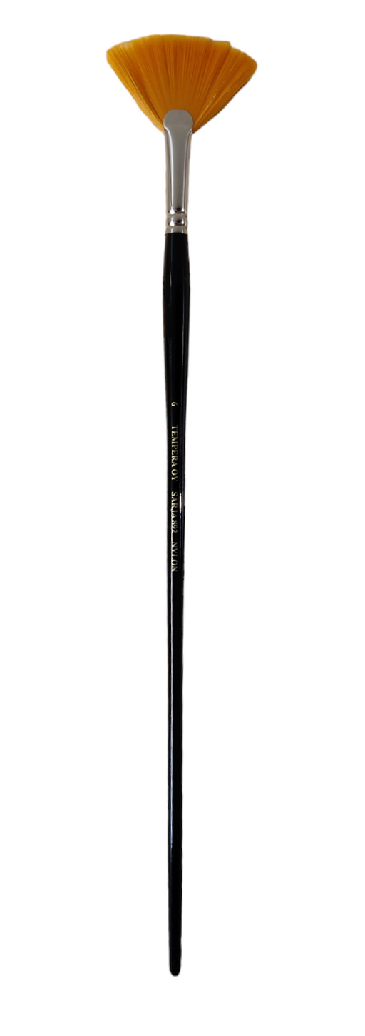 Keinokuituinen viuhkasivellin Tempera, pitkä varsi (kokovaihtoedot) - Askarteluliike Kätevä-Käsi