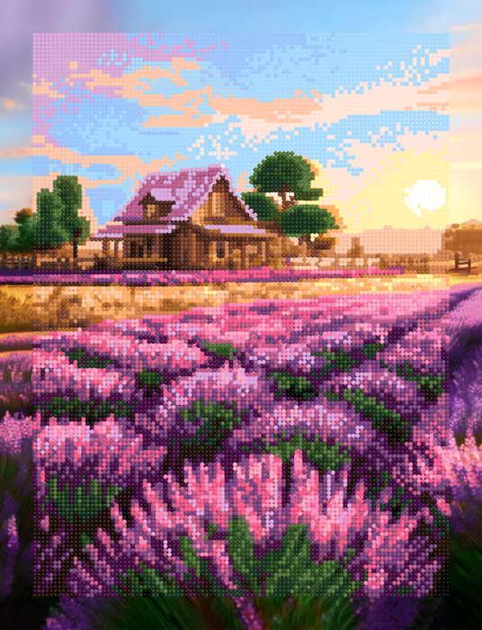 Timanttityö Lavender Field, 30x40cm - Askarteluliike Kätevä-Käsi