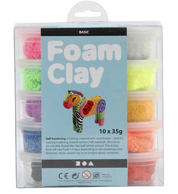 Foam Clay Helmimassa 10x35g, värilajitelma - Askarteluliike Kätevä-Käsi