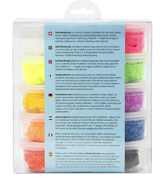 Foam Clay Helmimassa 10x35g, värilajitelma - Askarteluliike Kätevä-Käsi