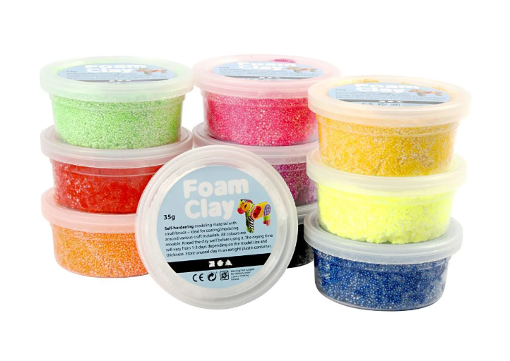 Foam Clay Helmimassa 10x35g, värilajitelma - Askarteluliike Kätevä-Käsi