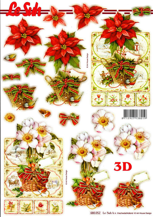 3D-kuvat 2 kaunista joulukukkaa - Askarteluliike Kätevä-Käsi