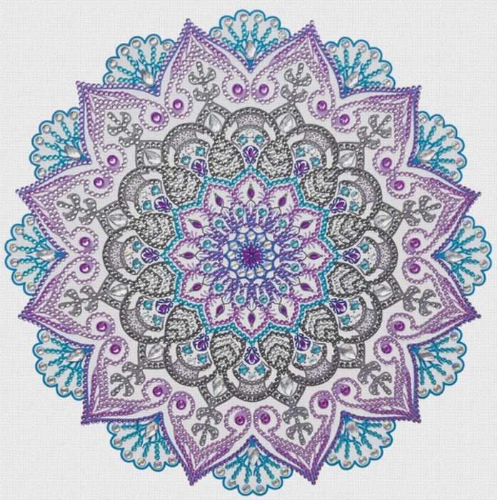 Timanttimaalaus Mandala Lumihiutale 30x30cm