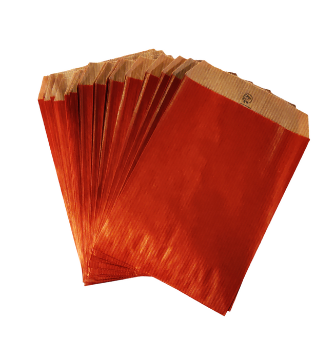Litteä paperipussi punainen 110x170mm, 25kpl