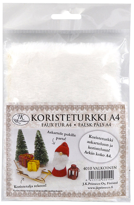 Koristeturkki A4 valkoinen