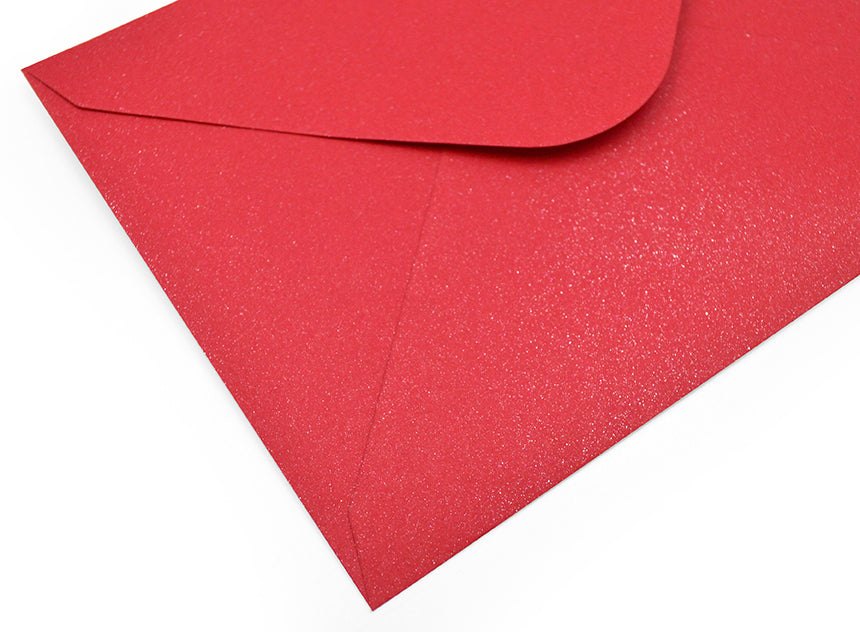 Kirjekuori C6 Kimalle punainen 10kpl
