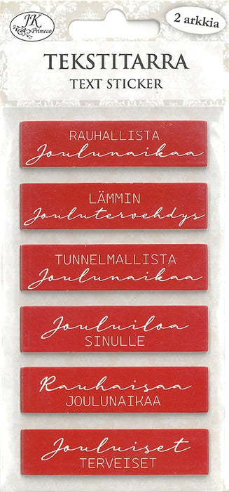 Tekstitarra Joulutervehdykset punainen 2 arkkia