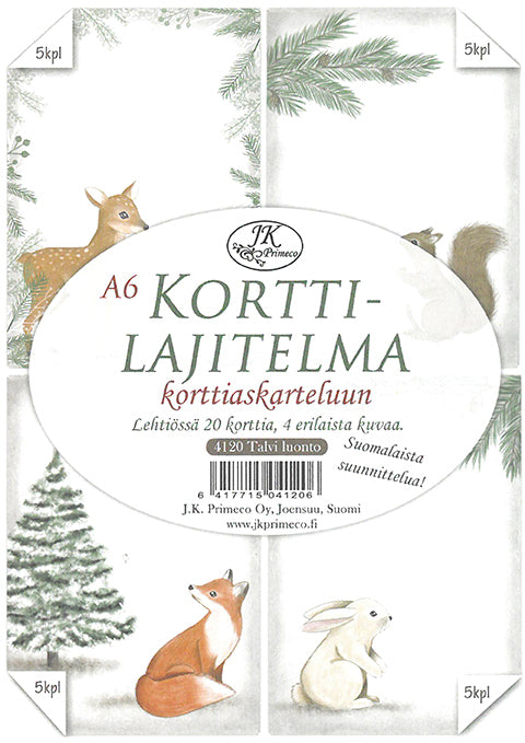 Korttilajitelma A6 Talvi luonto 20 arkkia - Askarteluliike Kätevä-Käsi