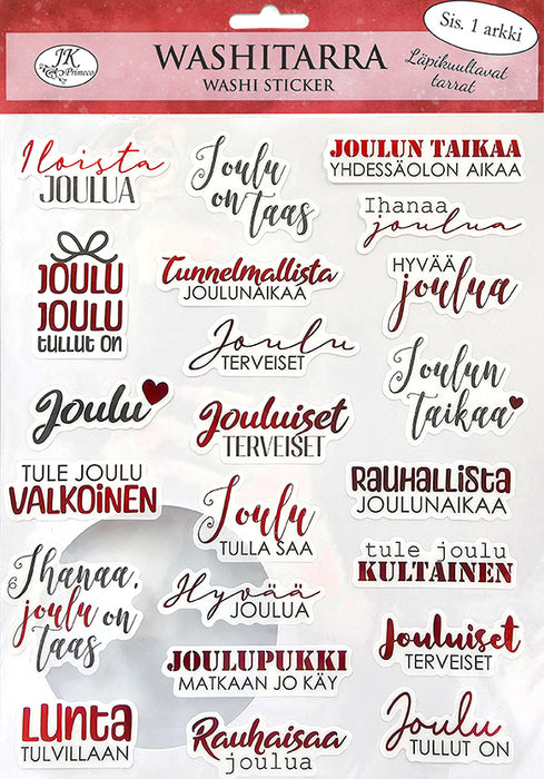 Washitarra-arkki iso Joulutekstit punamusta