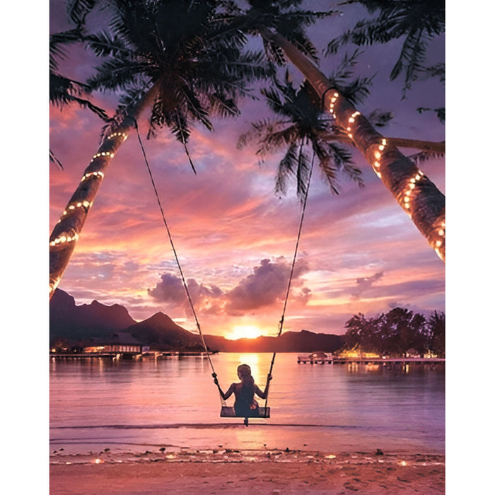 Timanttityö Swing in sunset, 40x50cm