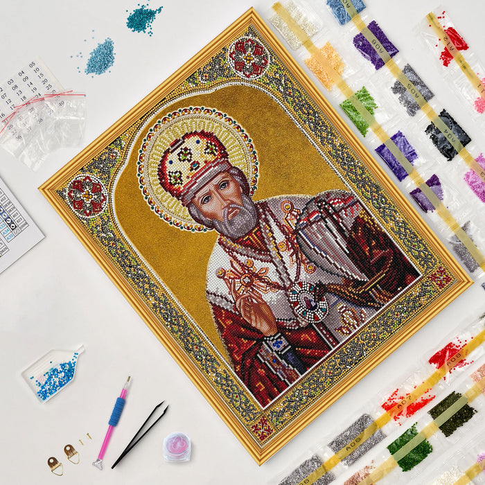 Timanttityö Icon of St. Nicholas, 40x50cm