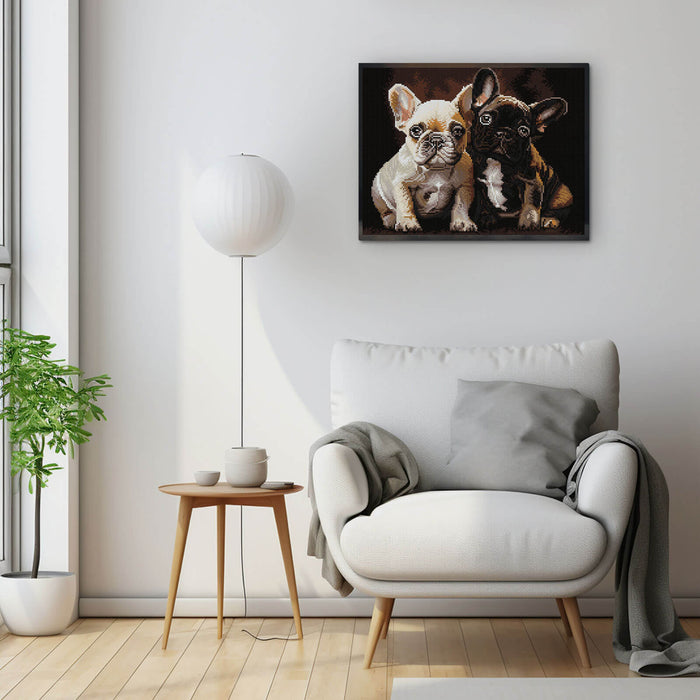 Timanttityö Bulldog Buddies, 50x40cm