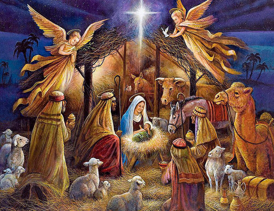 Paint by Numbers - Nativity Scene 50x40cm
