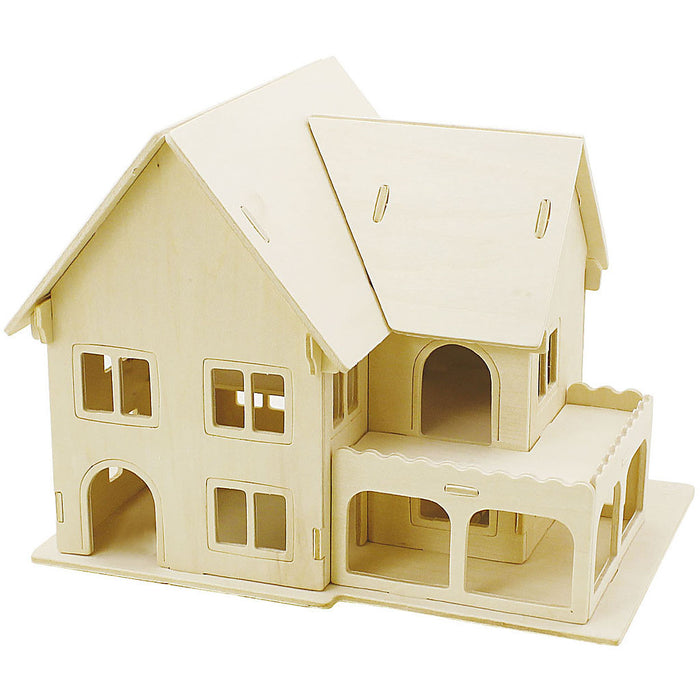 3D-palapeli, talo verantoineen, koko 22,5x16x17,5 cm, vaneri
