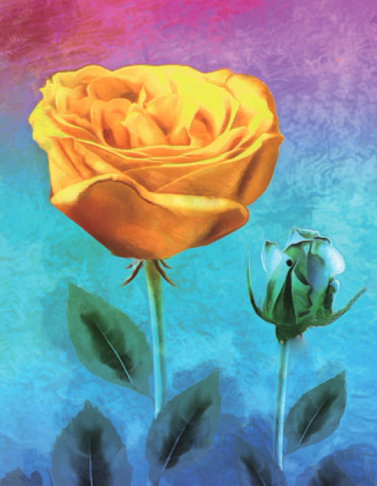 Timanttityö Yellow Rose, 40x50cm