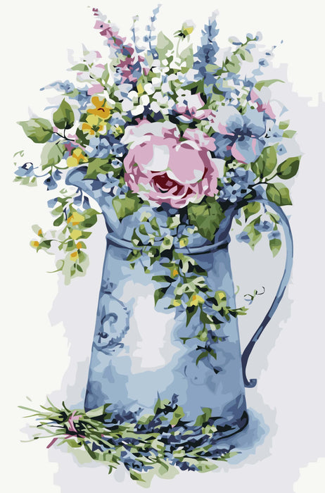 Paint by Numbers - Romantic Bouquet in a Watering can 40x50cm