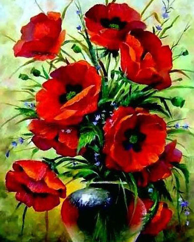 Paint by Numbers - Poppies Bouquet 40x50cm