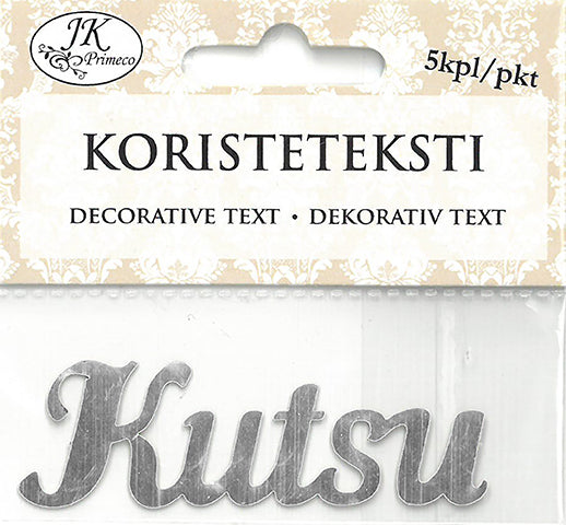 Koristeteksti Kutsu hopea 5kpl/pkt